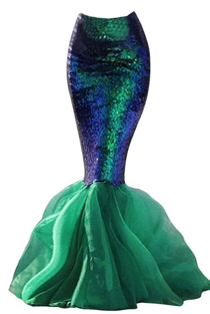Mermaid Tail Costume Princess Sequin Maxi Skirt