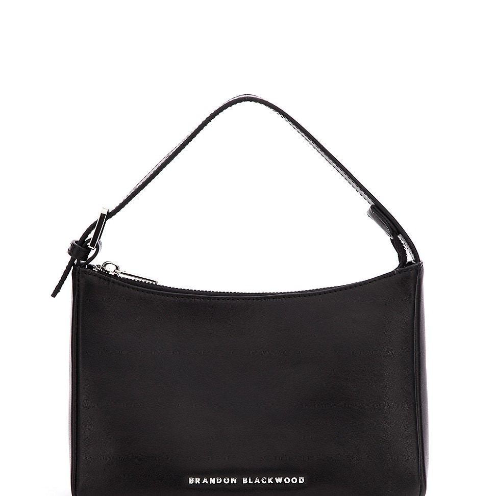 Women's Cortni Leather Shoulder Bag - Black Smooth 