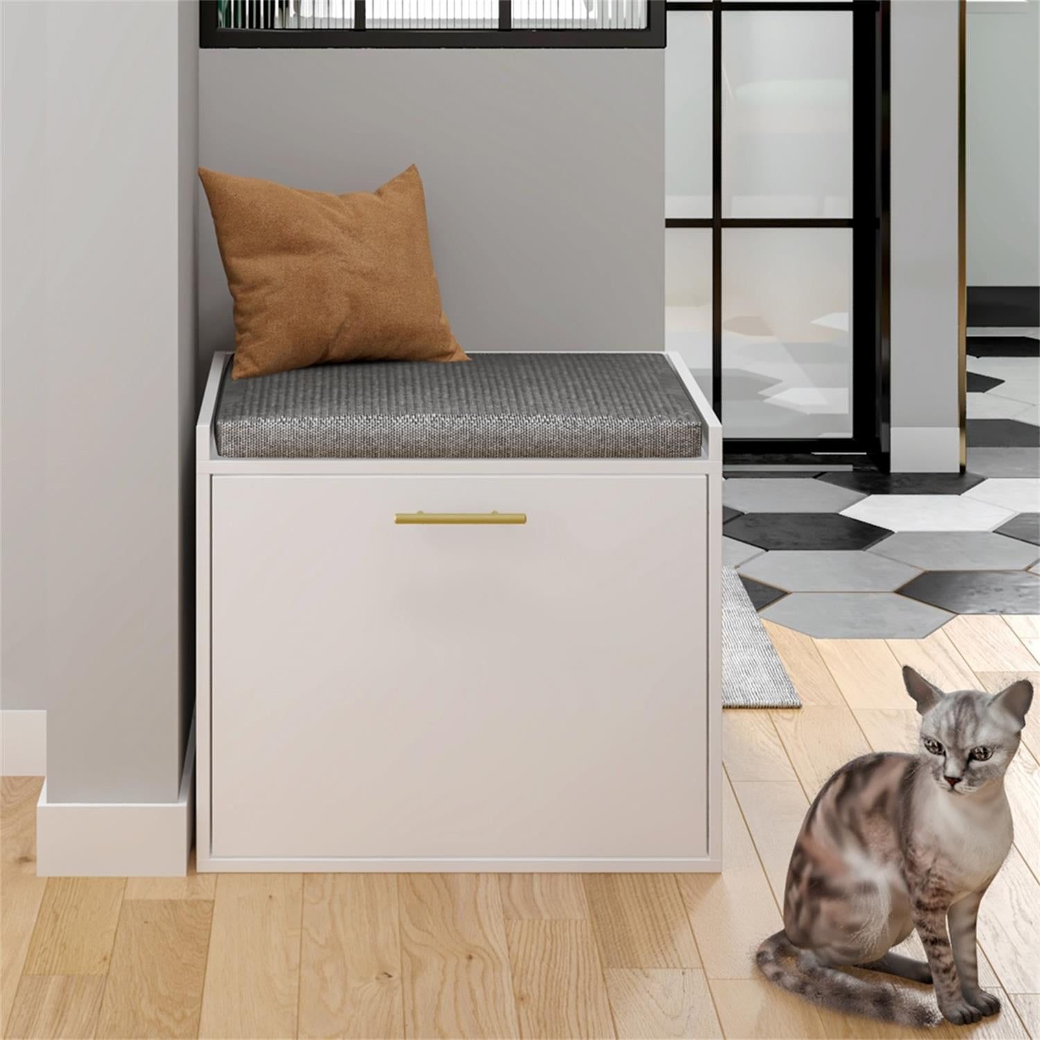 Cat box storage bench sale