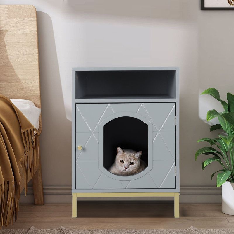 Tucker Murphy Pet™ Cat Litter Box Fully Enclosed, Top Mounted