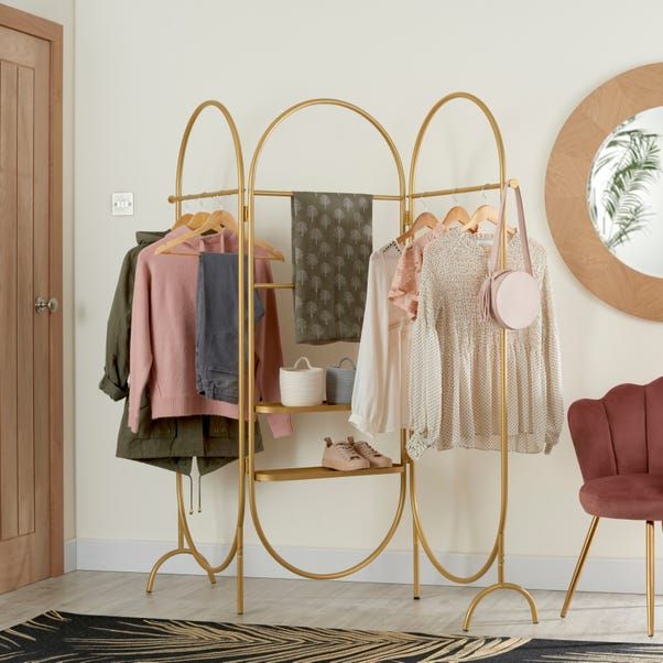 Curved Gold Clothes Rail