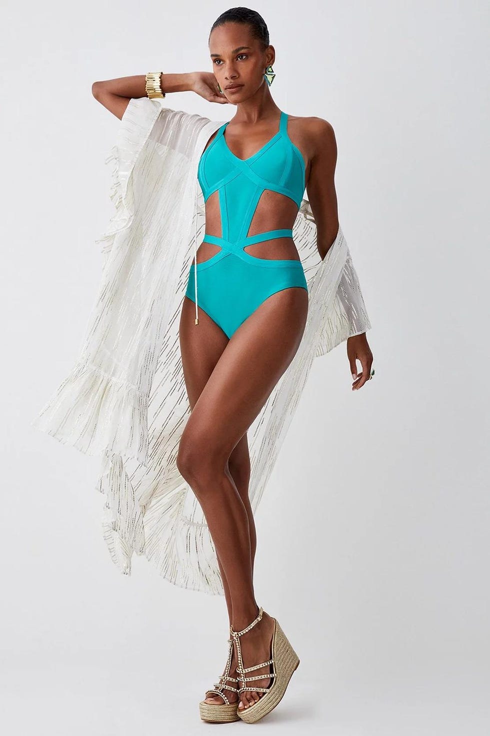 Perban Strappy Cross Front Swimsuit