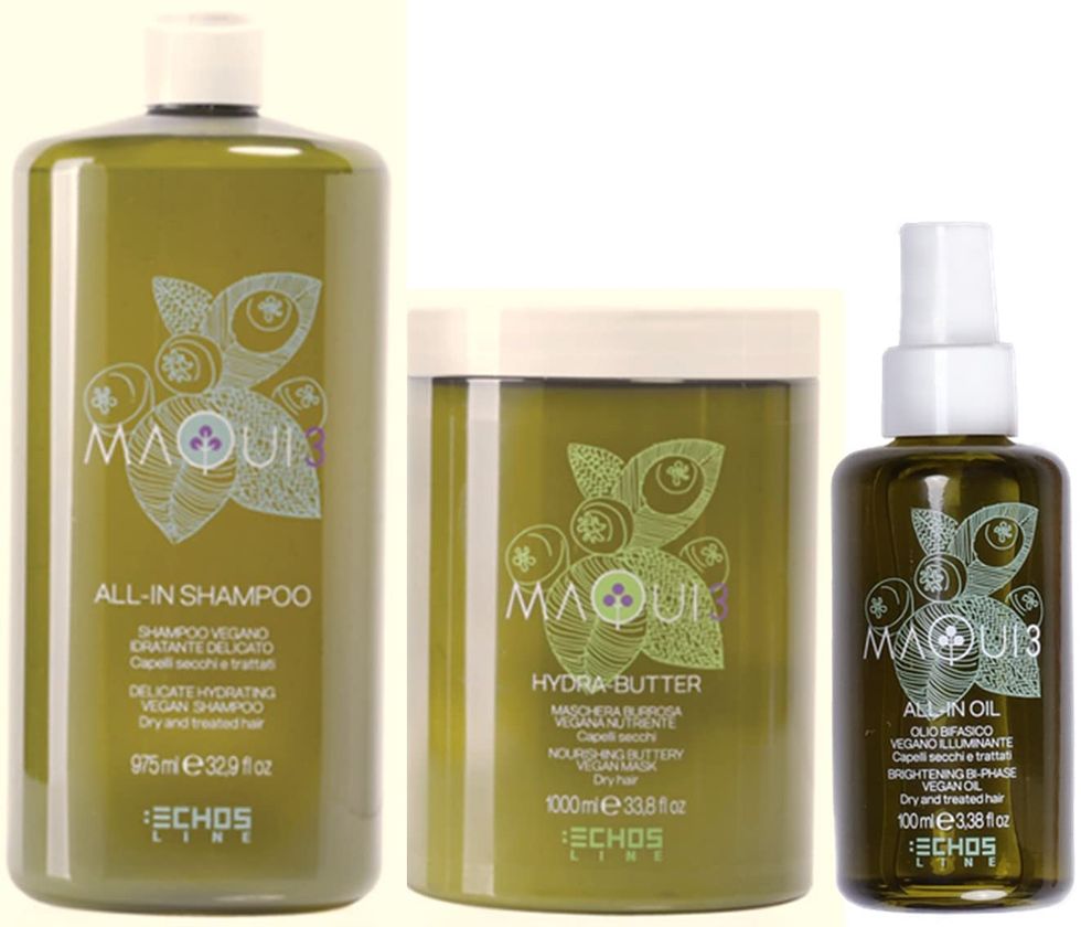 Maqui Set - Shampoo, 975 ml + Maschera, 1000 ml + Olio, 100 ml