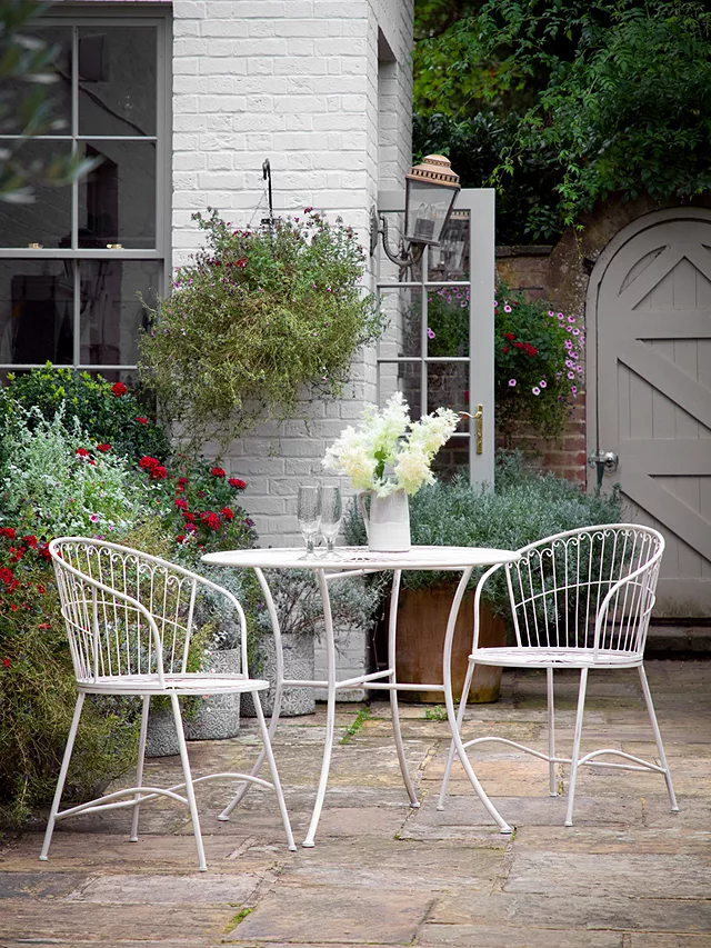 Image of White bistro set for small patio