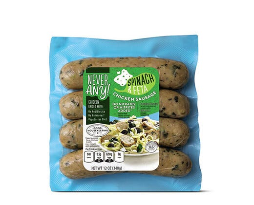 ALDI Never Any! Spinach & Feta Chicken Sausage