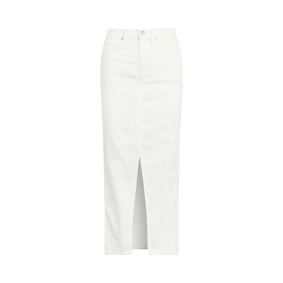 Women's Reconstructed Denim Midi-Skirt - White - Size 31 - White - Size 31