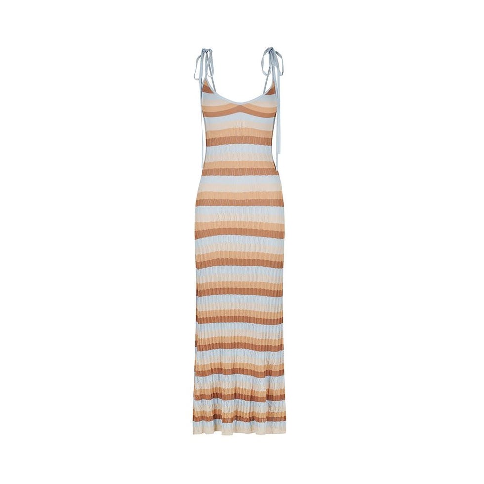 Freddie Striped Rib-Knit Maxi Dress