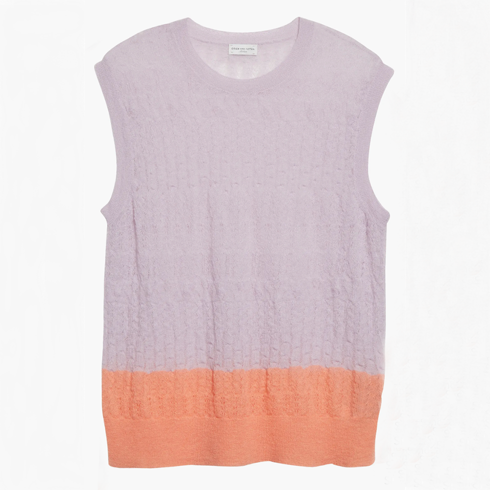 Colorblock Contrast Sleeveless Sweater