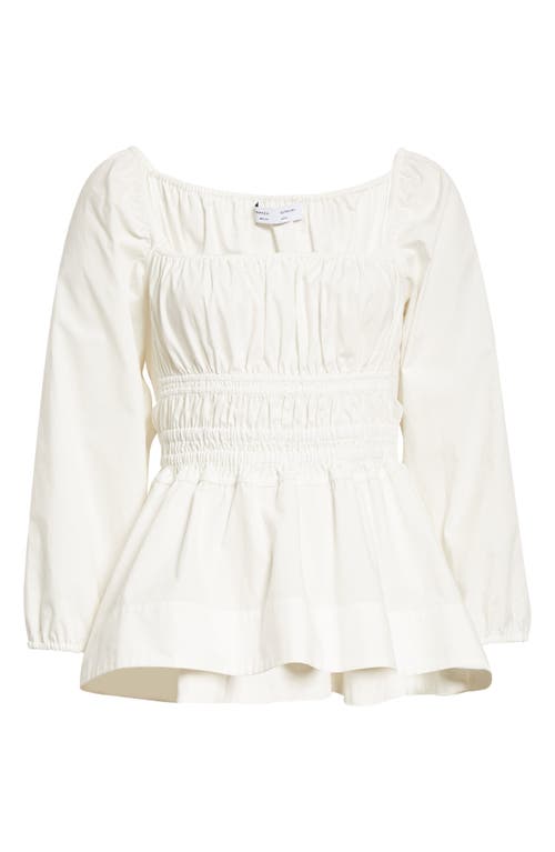 Smocked Ruffle Poplin Top