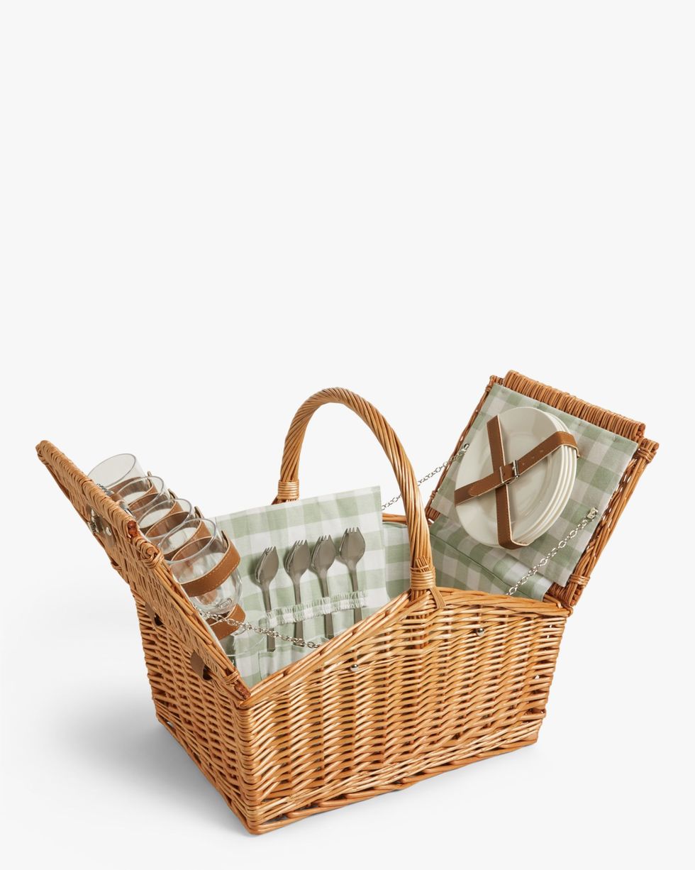 Country Gingham Picnic Hamper, 4 Person