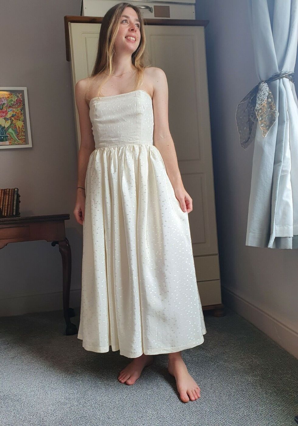 Handmade Silk Wedding Dress - Size M