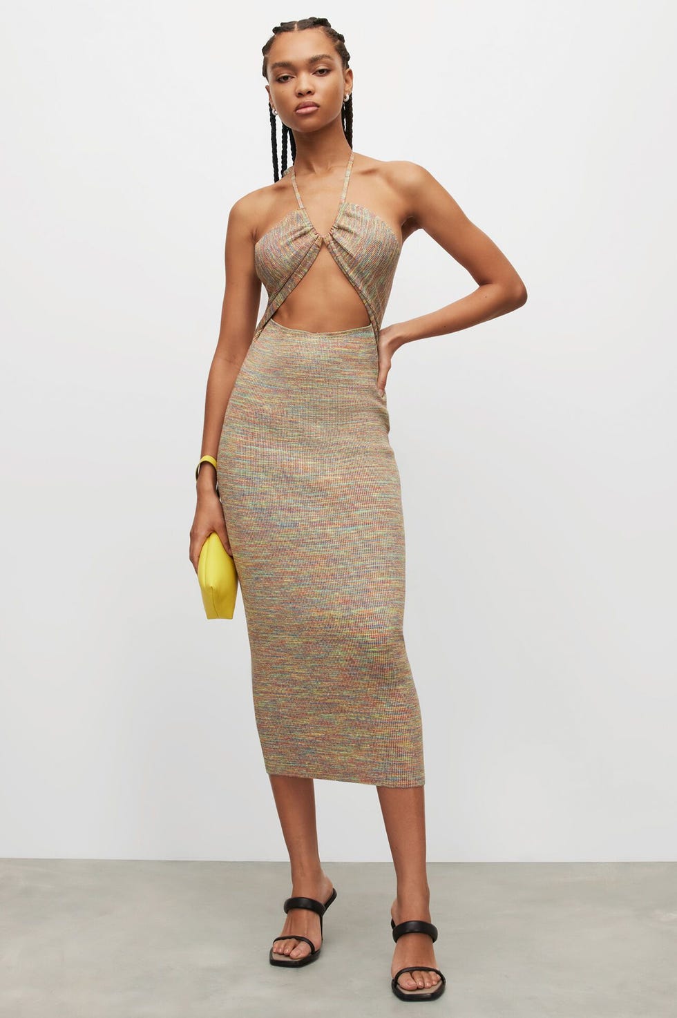 Toni maxi dress dengan cut-out ribbed pelangi Toni maxi dress dengan cut-out ribbed pelangi