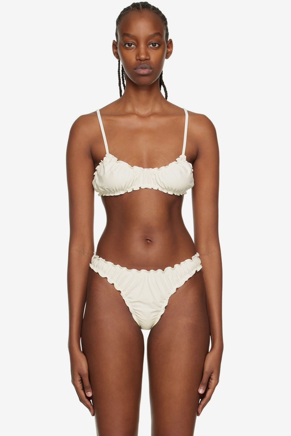 Off-White Frilled Bikini Top