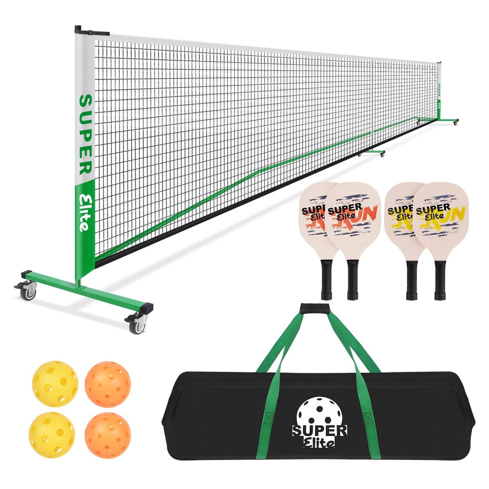 Pickleball Net Set with Wheels Portable Outdoor for Driveway Backyard
