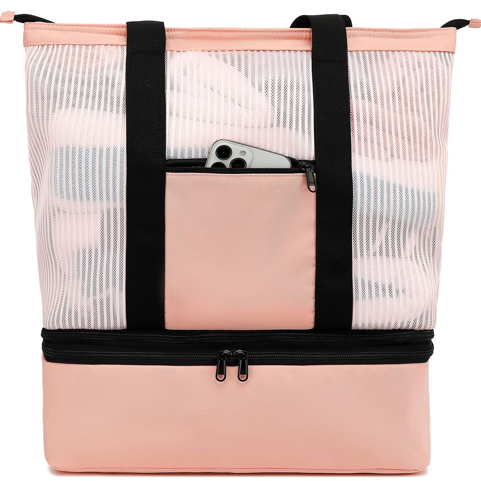 Mesh Beach Tote Bag with Detachable Cooler