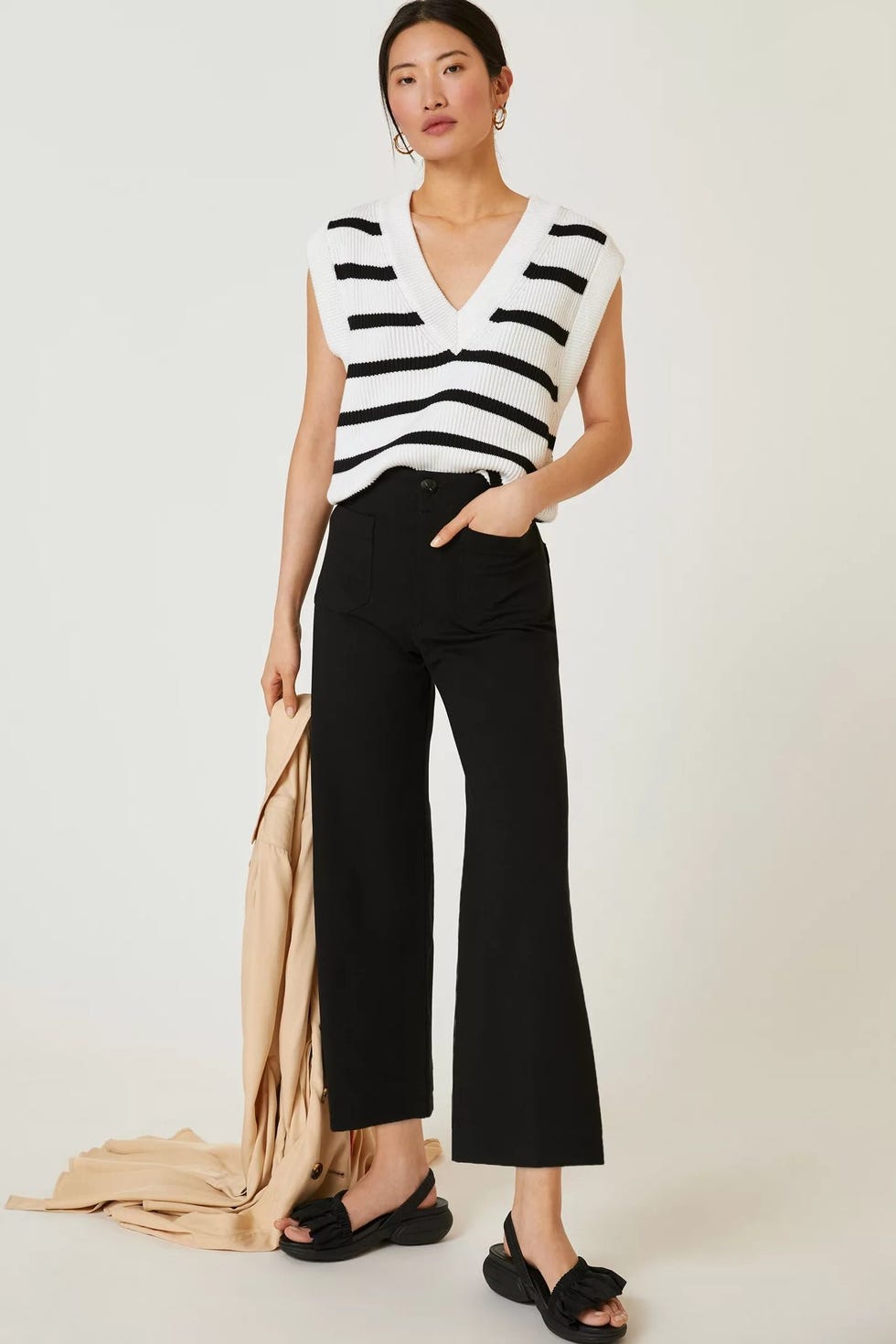 Colette Cropped Wide-Leg Ponte Pants