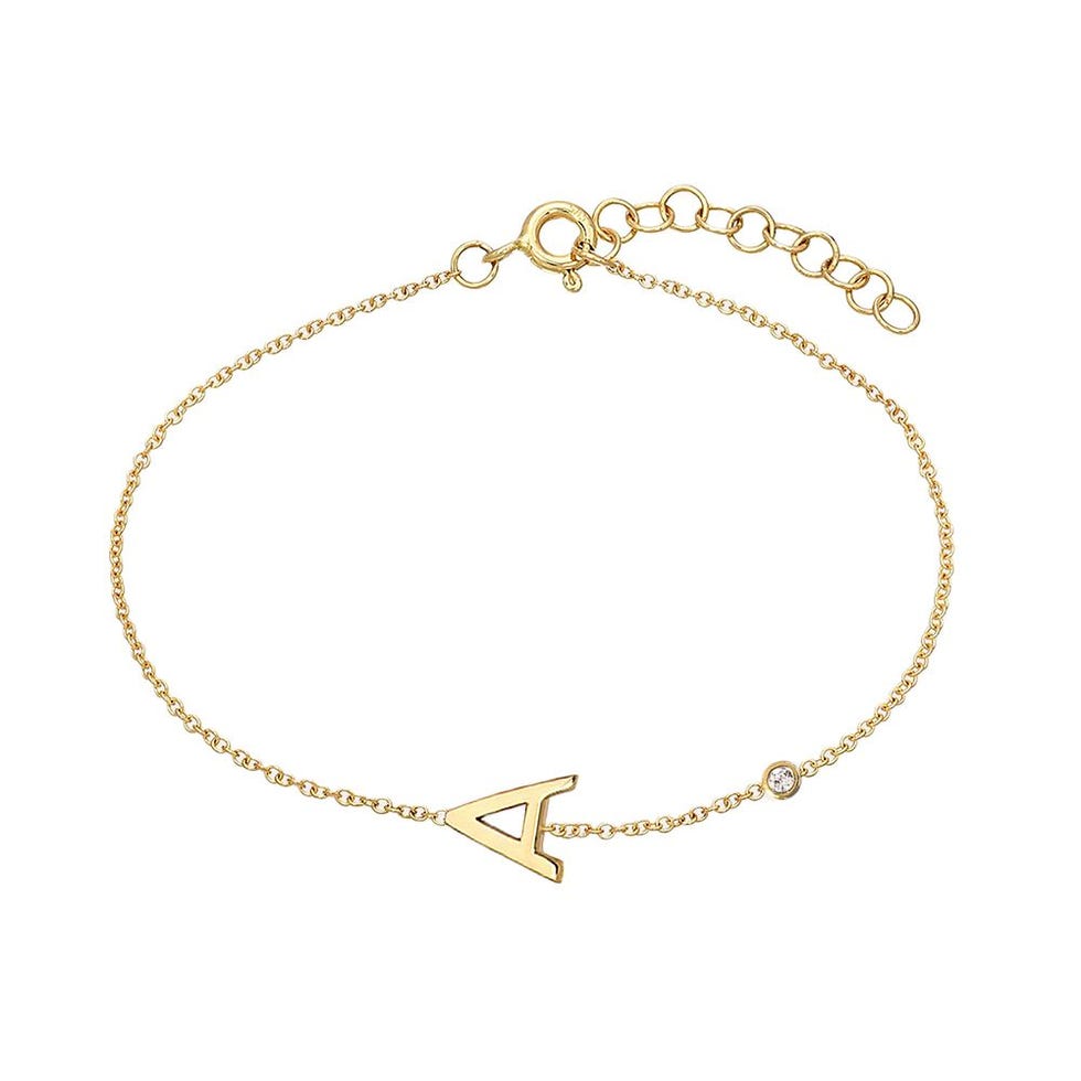 Initial & Bezel Diamond Anklet