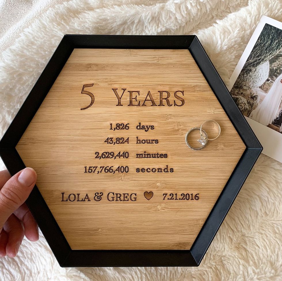 Engraved Wood Catchall Tray