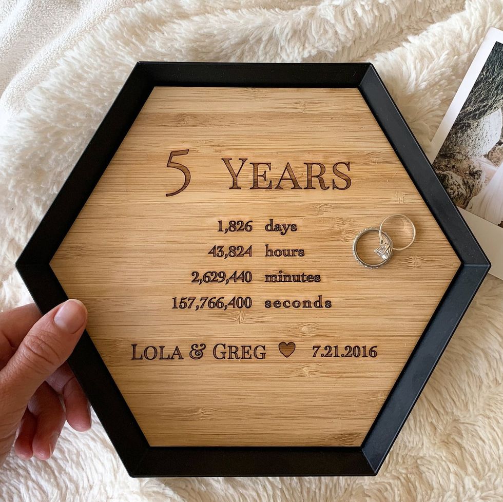 Engraved Wood Catchall Tray