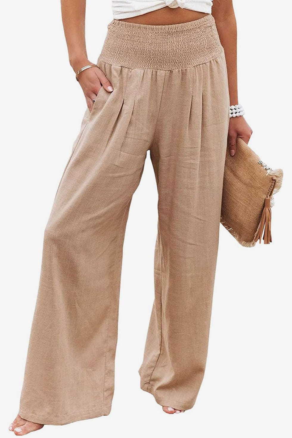 High-Waisted Cotton Palazzo Pants 