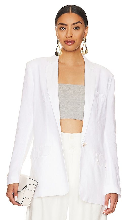 ZENDAYA POCKETED BLAZER IN WHITE  Colored blazer, Blazer, Chic blazer