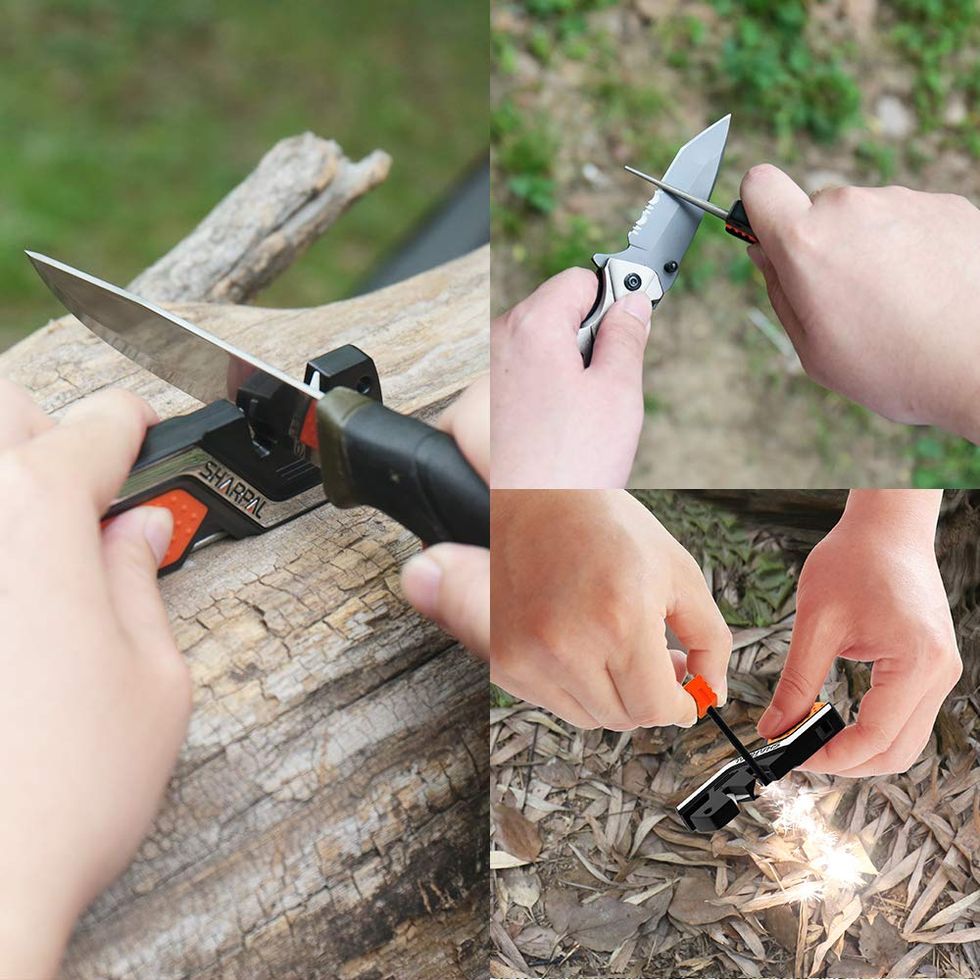 Sharpening Made Easy: 2-in-1 Kitchen Knife & Pocket Knife Sharpener For  Outdoor Knives & Scissors - Temu