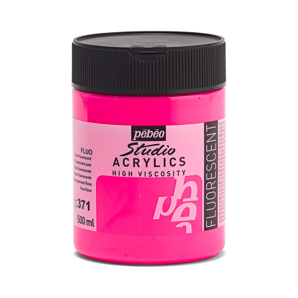 Pintura acrílica rosa neón