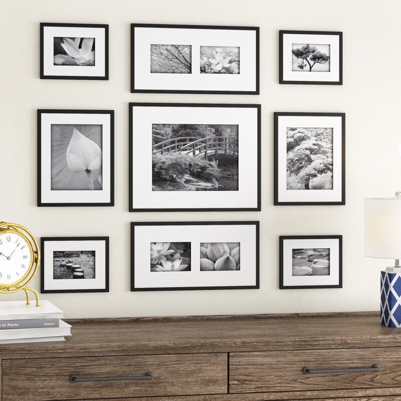 Mainstays 6-Piece 12x12 Matted Gallery Wall Picture Frame Set, Black, Size: 12 x 12