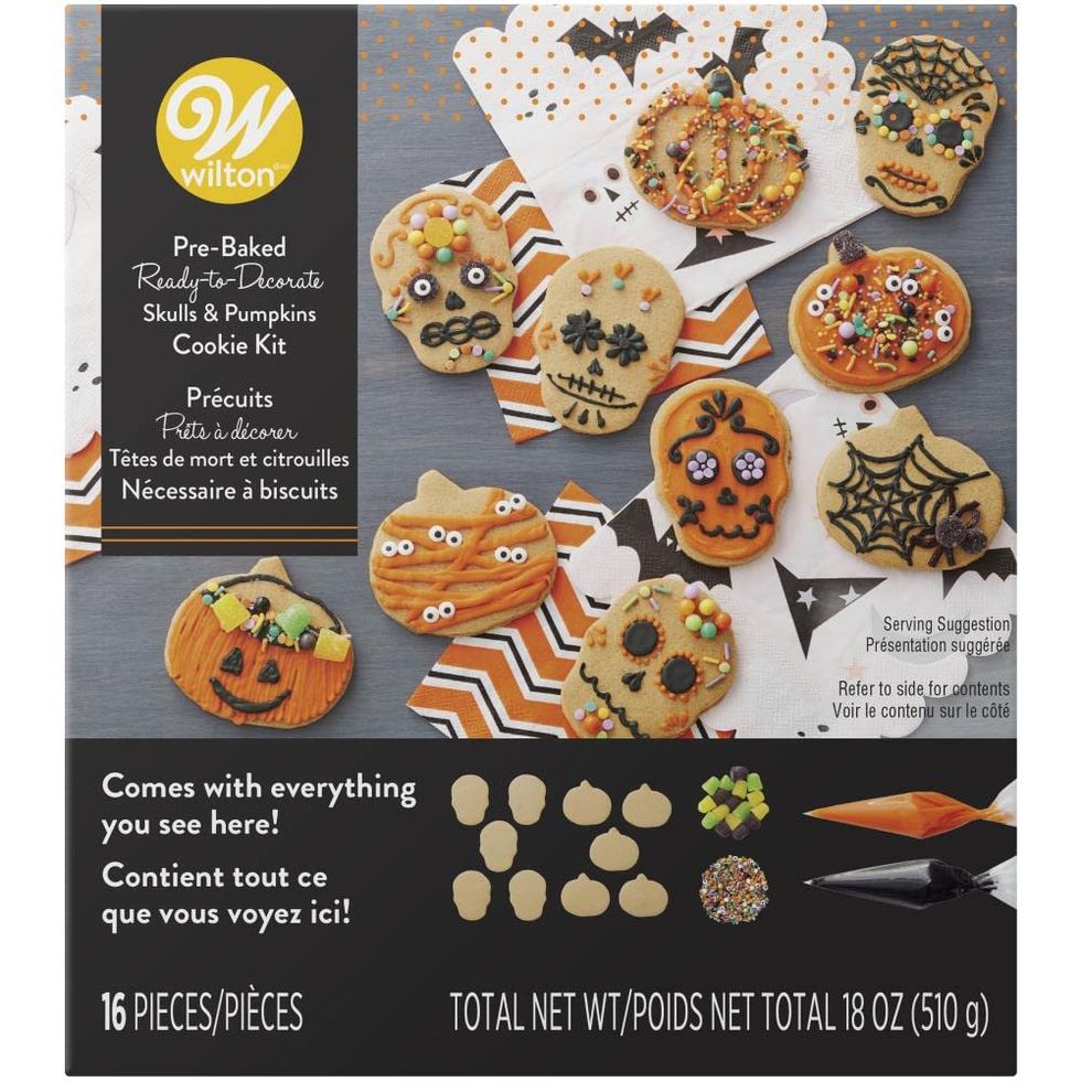 Wilton Pre-Baked Ready-to-Decorate Skulls and Pumpkins Cookie Kit