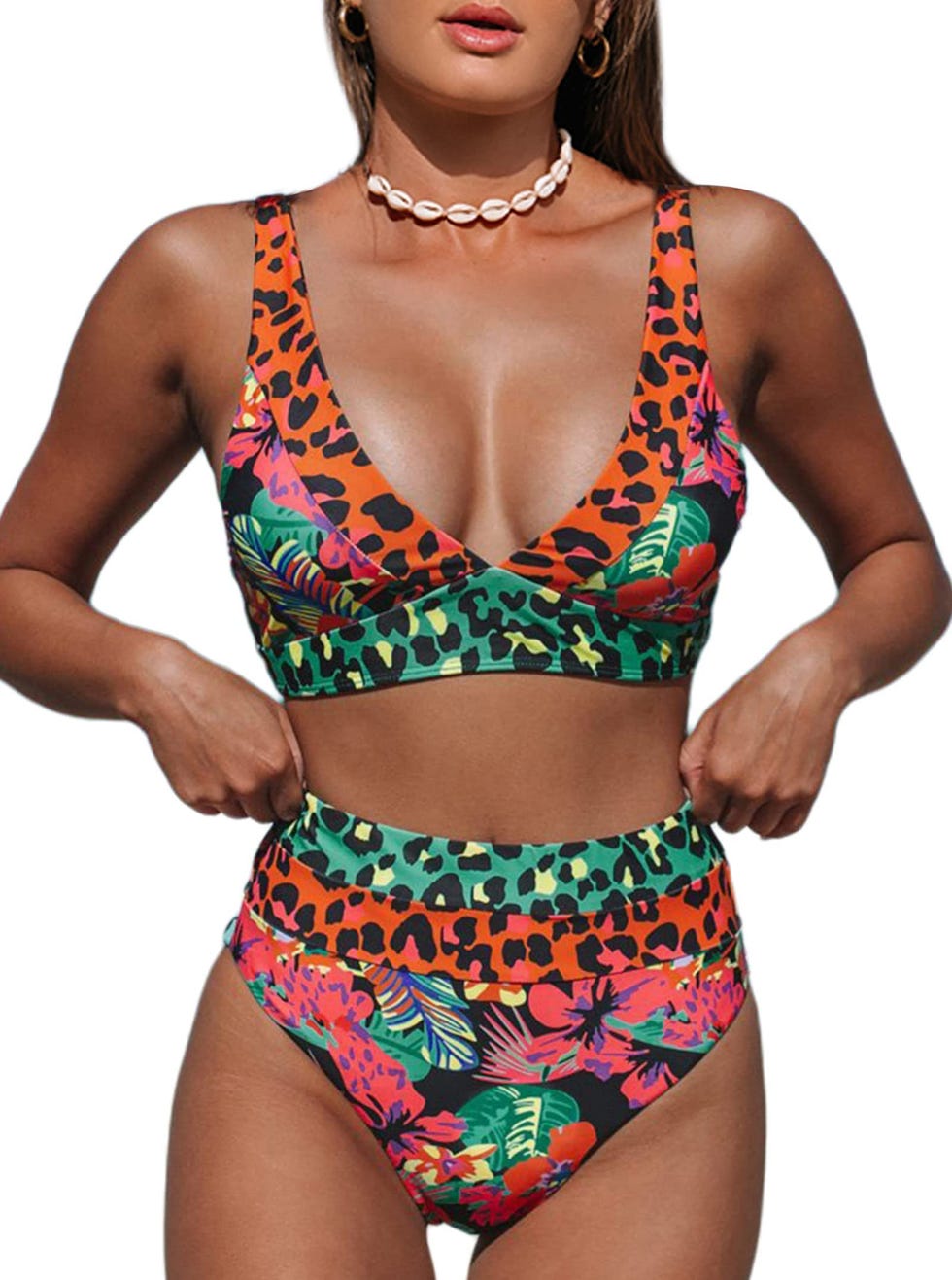 2023 Summer Fashion: High Waist Flower Print Bikini Set With