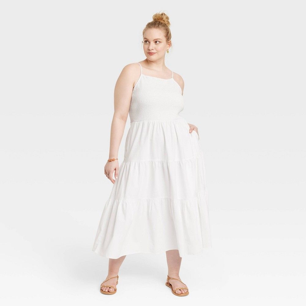 White long summer dresses sale plus size