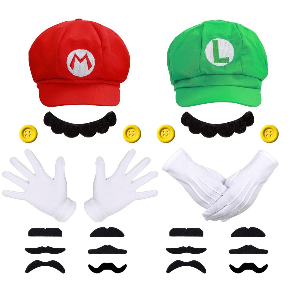 Super Mario Bros Mario and Luigi Hats Caps Mustaches