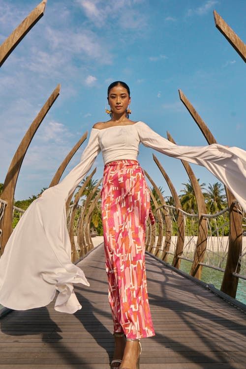 Seur Atoll Print Wrap Skirt 