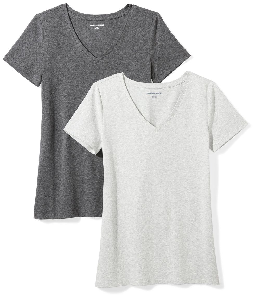 Womens Long Sleeve T-Shirt V-Neck Tee Slim Elastic Blouse