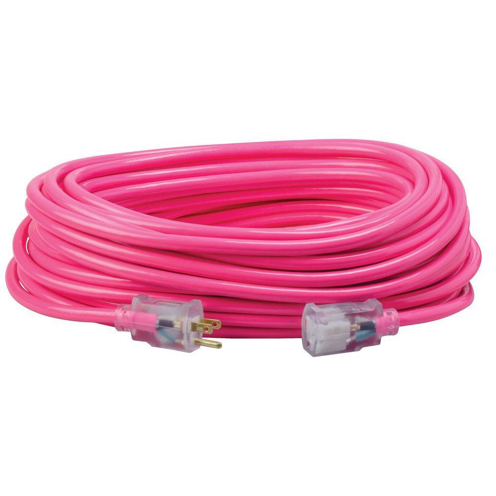 Use a highly visible outdoor extension cord for safety.