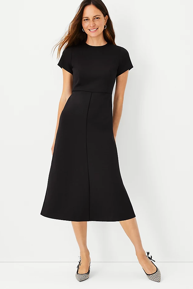 The Midi Flare Dress in Double Knit