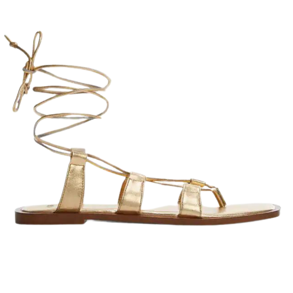 Mango metallic gladiator sandalen