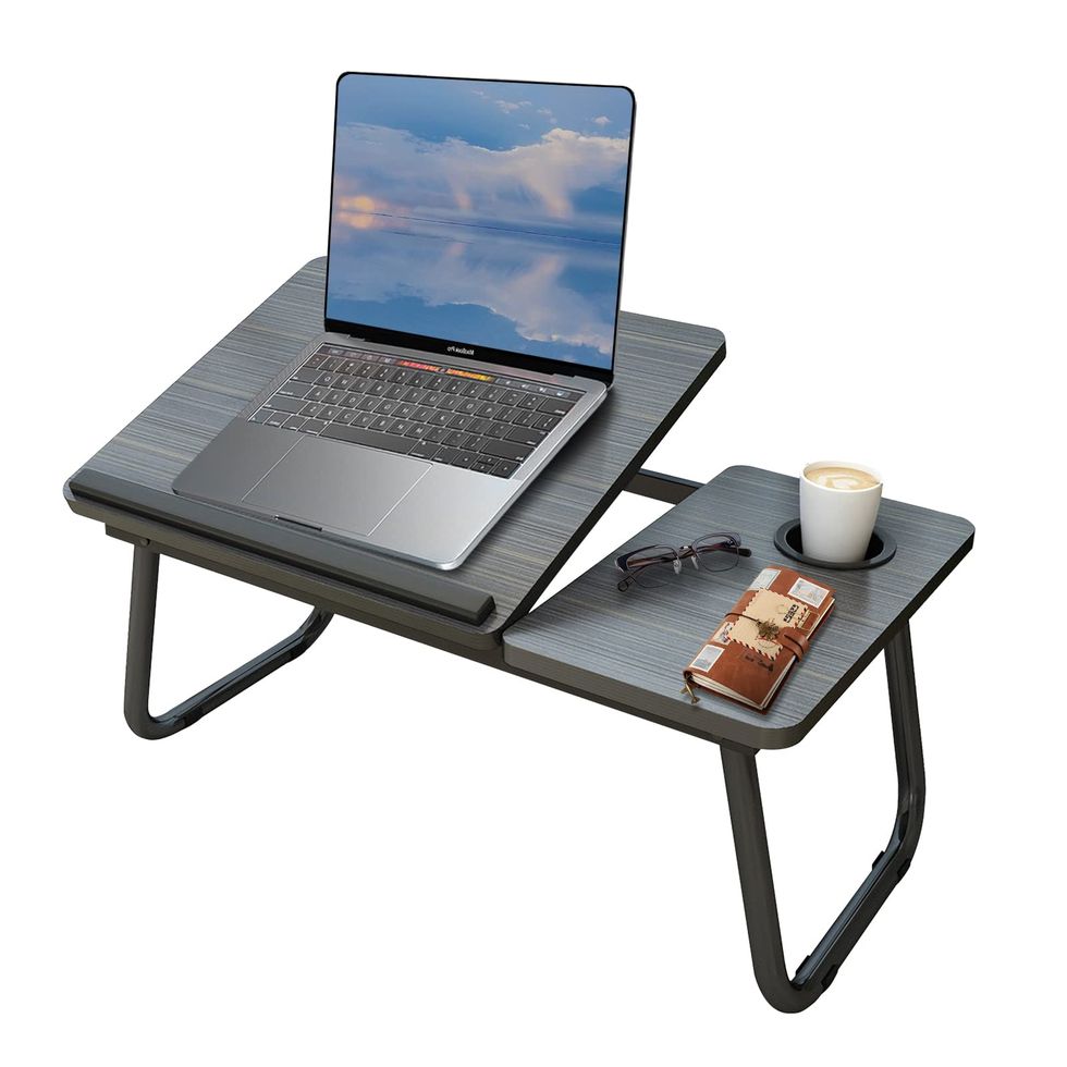 Hoflera Laptop Bed Table with Foldable Legs & Cup Slot
