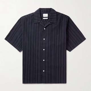 Norse Projects Carsten Convertible-Collar Striped Cotton-Poplin Shirt