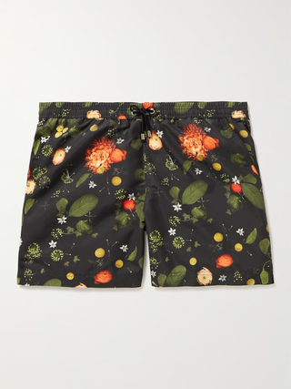 Sunspel Straight-Leg Mid-Length Floral-Print Swim Shorts