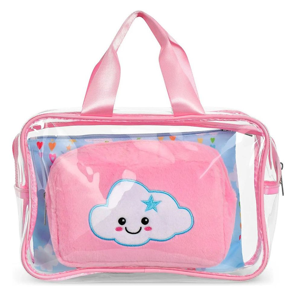 Iscream 3-Piece Cheerful Clouds Cosmetic Bag Set