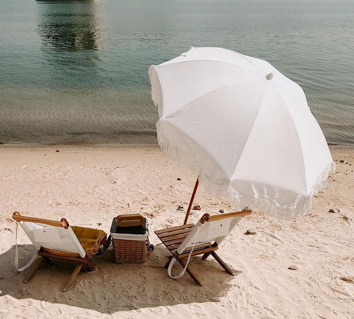 Fringed store beach umbrella