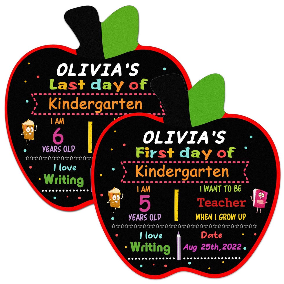 Apple First Day and Last Day of School Chalkboard Signs Apple First Day and Last Day of School Chalkboard Signs