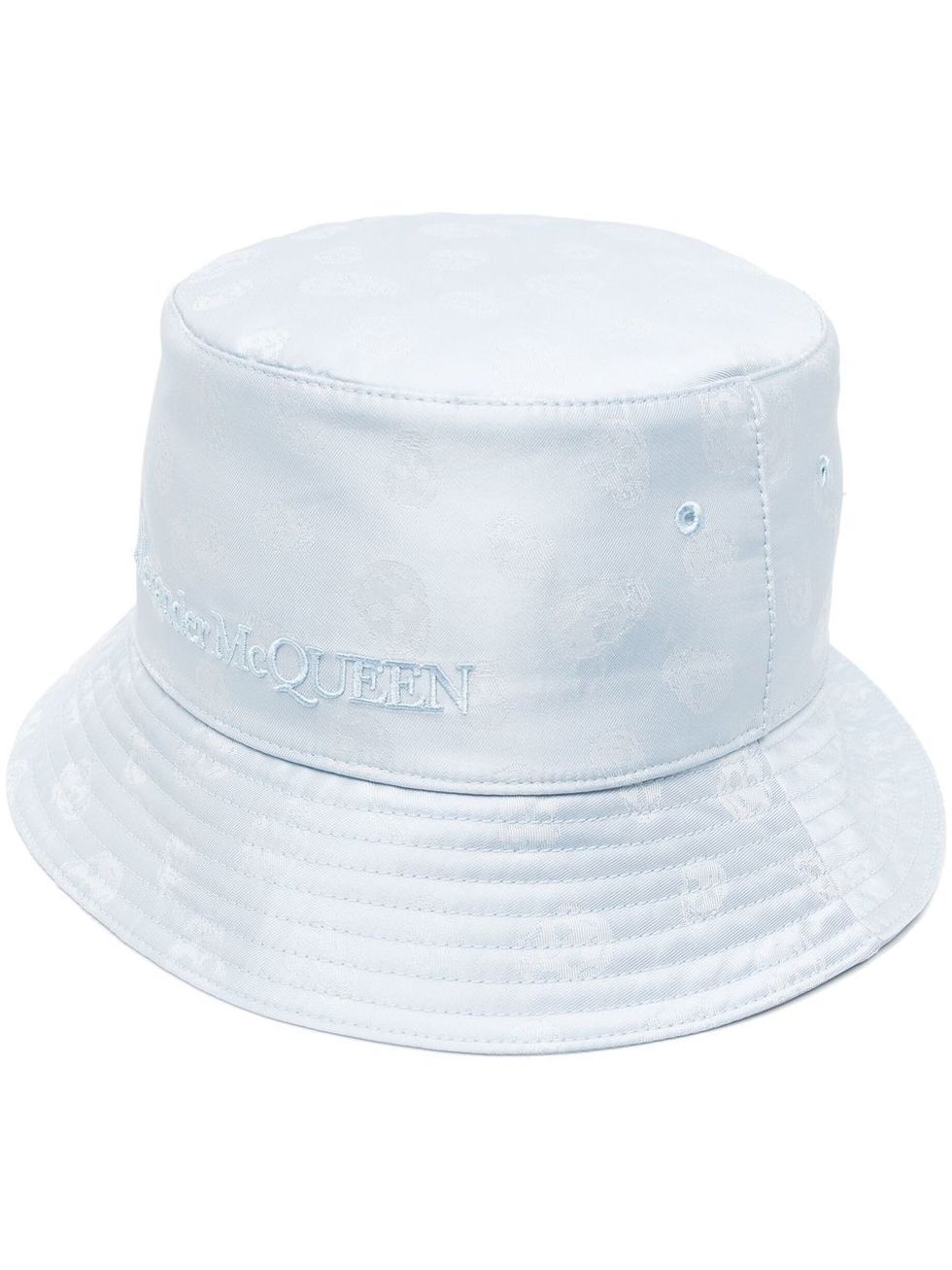 漁夫帽推薦：Alexander McQueen Logo刺繡緹花天藍色漁夫帽