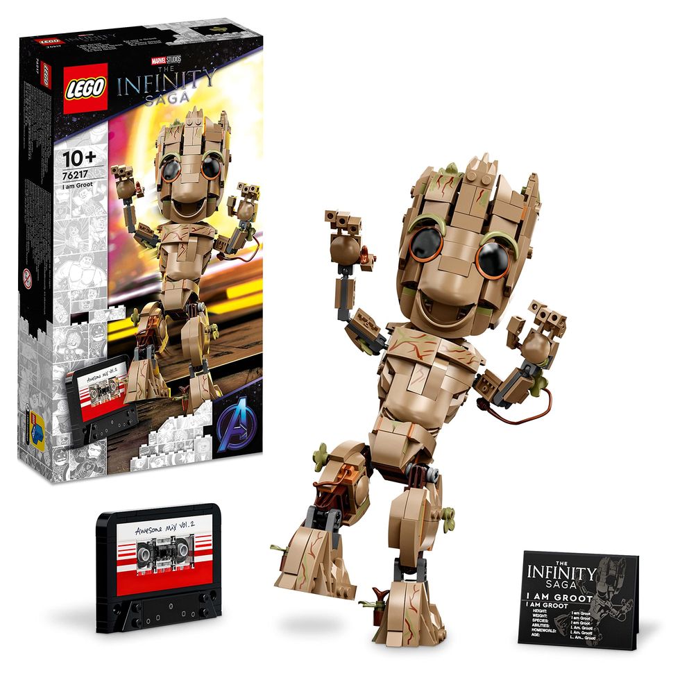 LEGO 76217 Marvel Soy Groot, juguete para construir, set de Guardianes de la Galaxia 2 con una figura modelo coleccionable de Baby Groot, idea de regalo para niños, niñas y fanáticos de los Vengadores