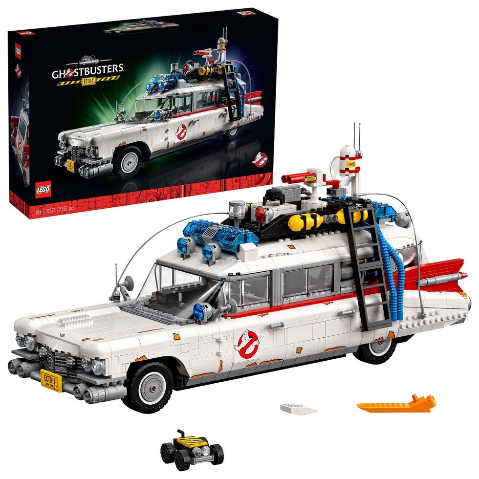 LEGO 10274 Ikon Ghostbusters ECTO-1 Car Kit, Set Besar untuk Orang Dewasa, Ide Hadiah untuk Pria, Wanita, Dia, Dia, Model Koleksi untuk Pajangan, Dekorasi Rumah Nostalgia