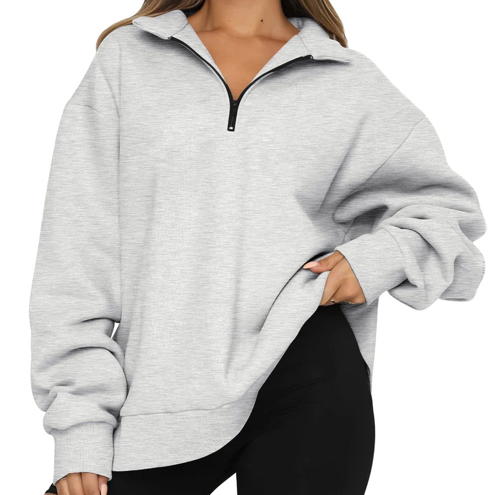 Oversized Half Zip Pullover Sweatshirt
