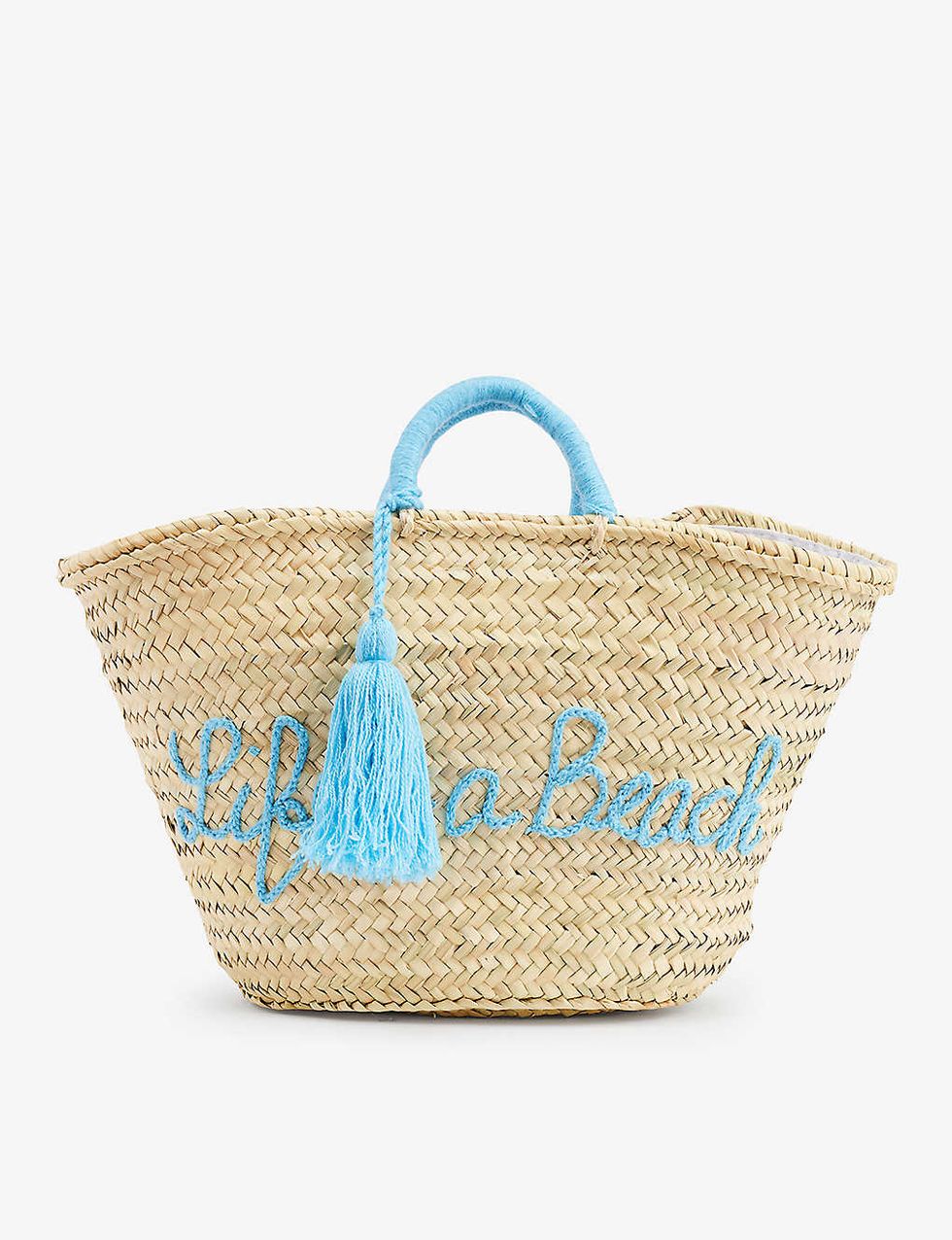 Life's A Beach palm basket bag