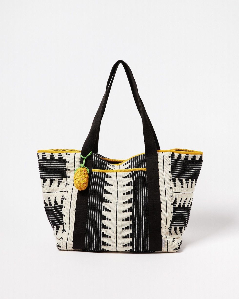 Monochrome Pineapple Beach Shopper Bag