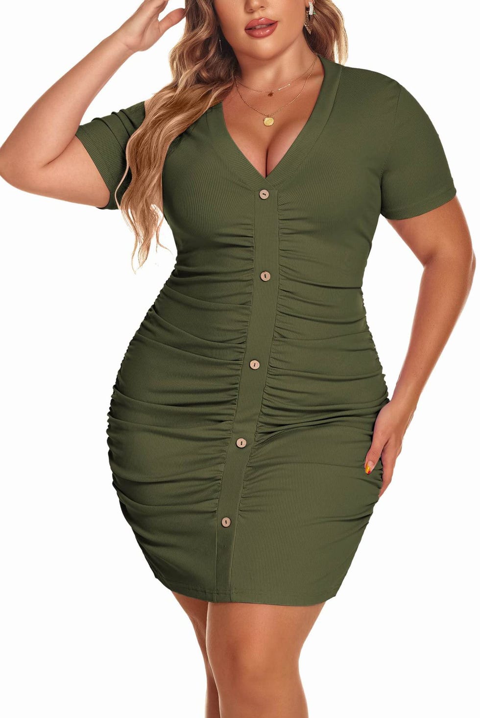 Women Plus Size Ribbed Bodycon Dress